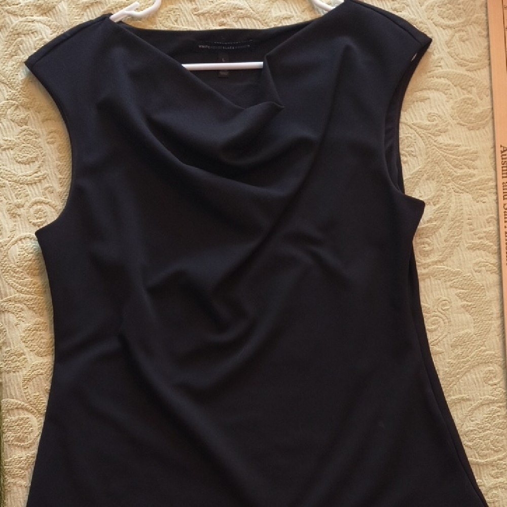 White House Black Market Draped Black Blouse